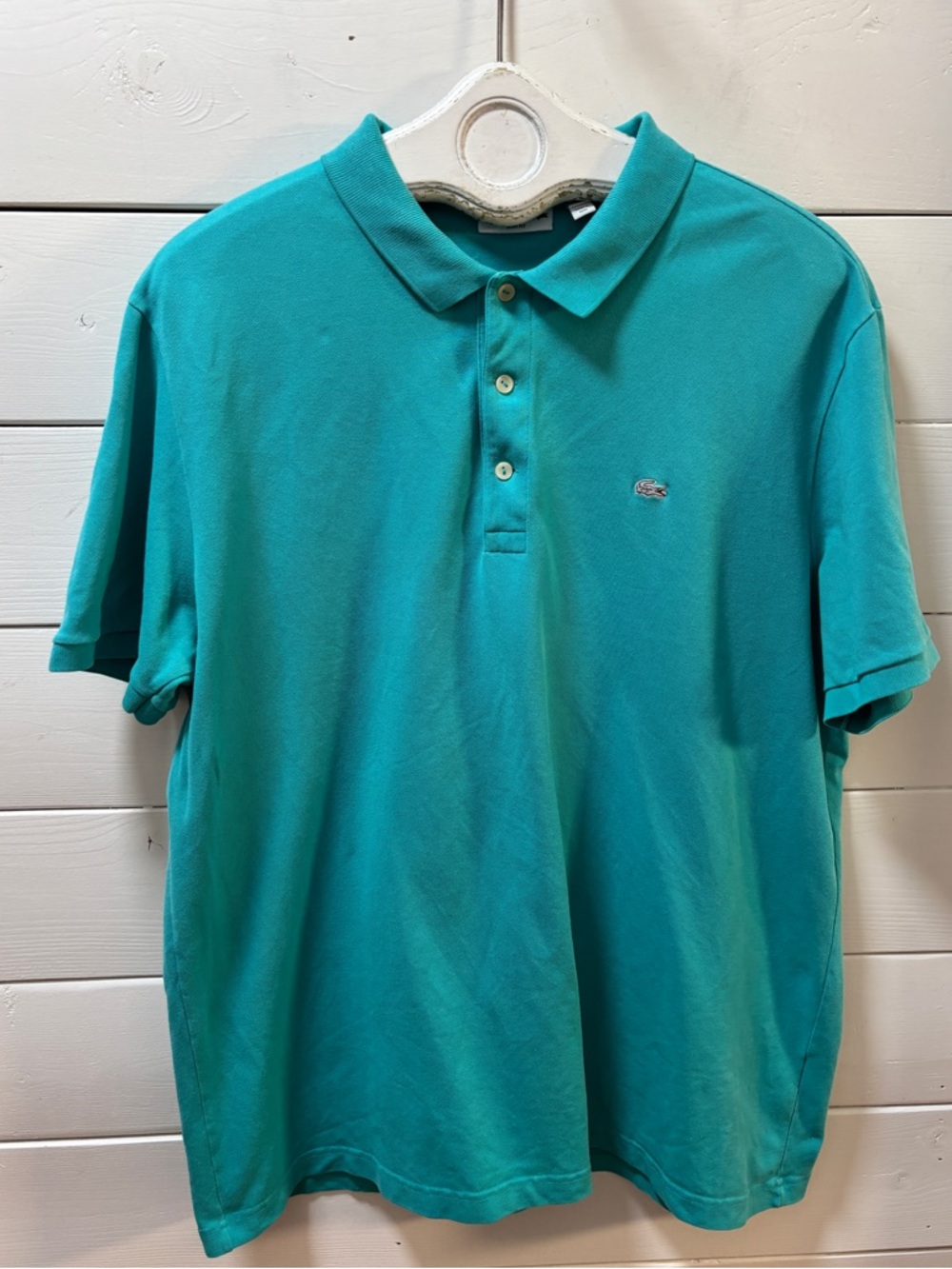 LACOSTE Turquoise Polo Shirt Size 8 (FR 8 / US 3XL) run Small
